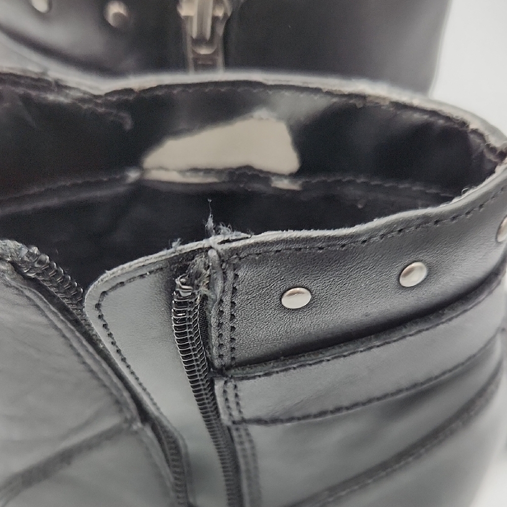 Harley-Davidson Black 3" Heeled Boots with Silver Buckle Women's 7 - Picture 6 of 6
